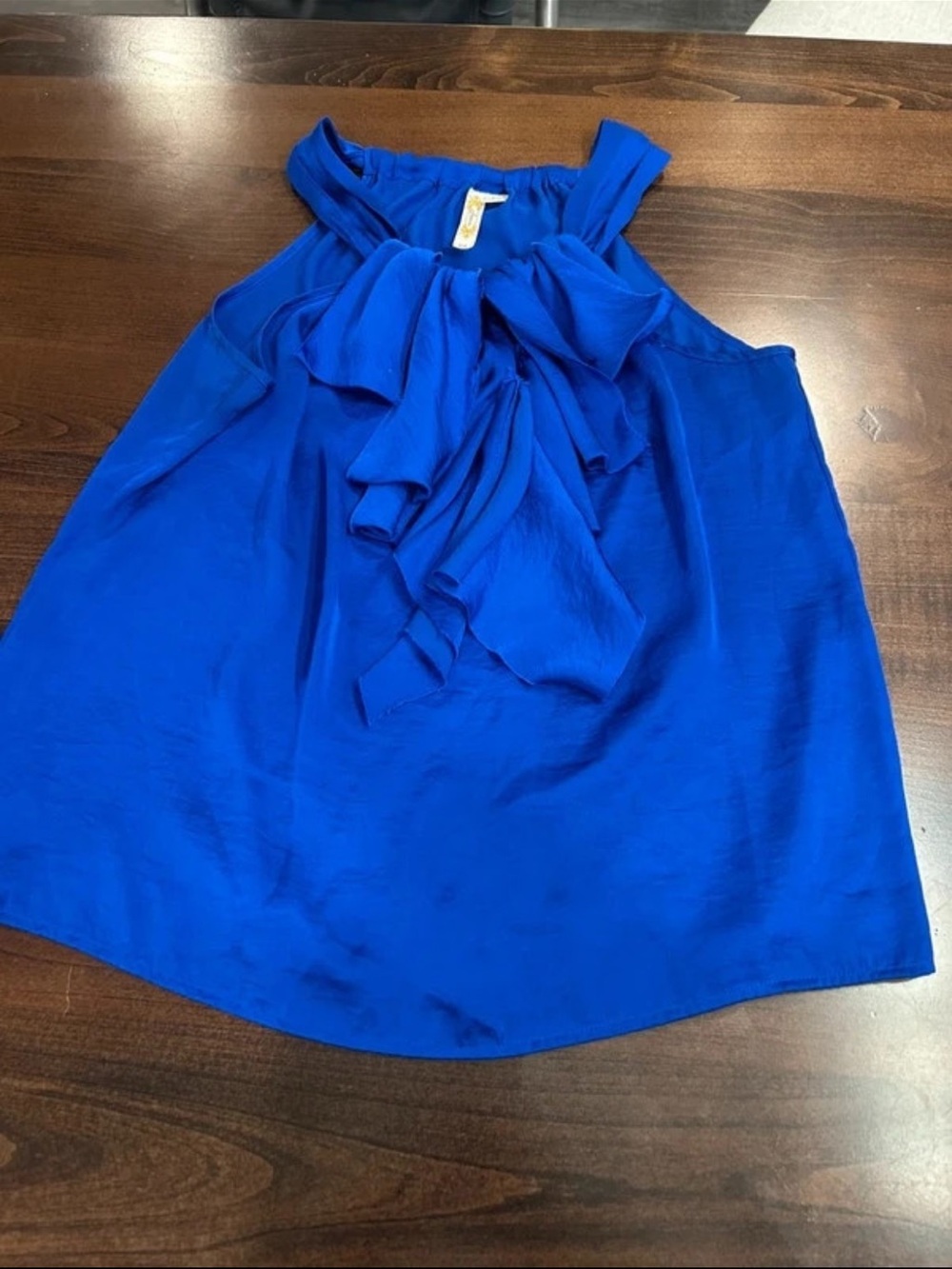 Adiva Royal Blue Ruffle Halter Top